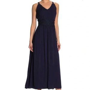 NWT Nina Leonard A-line Maxi Dress Size Medium Black